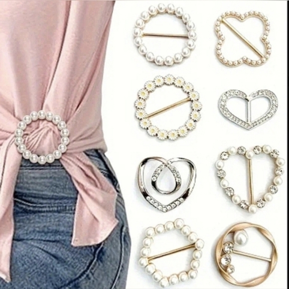 9 Piece Top and Clips Shirt Outfit Christian White Brown Green Print T-shirt - Picture 7 of 9